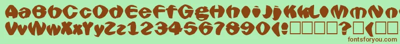 Goldfish Font – Brown Fonts on Green Background