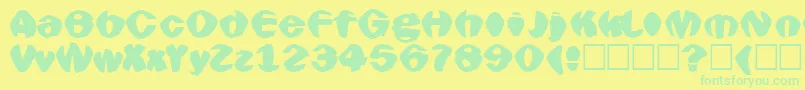 Goldfish Font – Green Fonts on Yellow Background