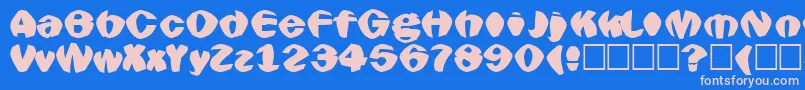 Goldfish Font – Pink Fonts on Blue Background