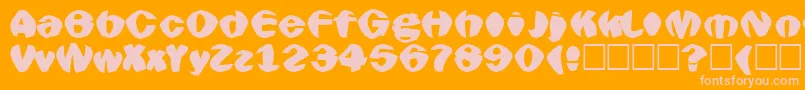 Goldfish Font – Pink Fonts on Orange Background