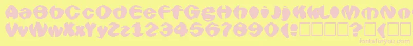 Goldfish Font – Pink Fonts on Yellow Background