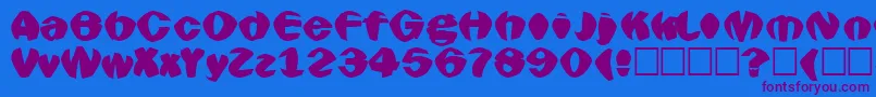 Goldfish Font – Purple Fonts on Blue Background