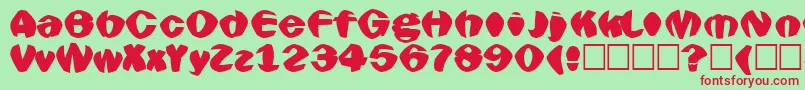 Goldfish Font – Red Fonts on Green Background