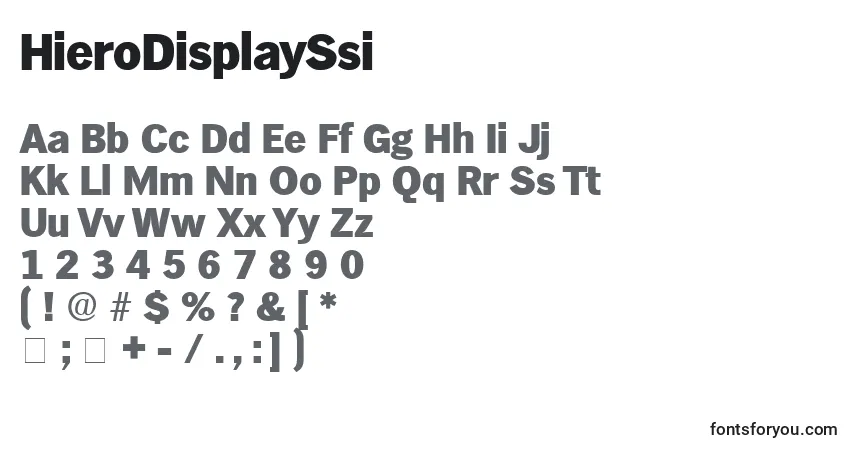 A fonte HieroDisplaySsi – alfabeto, números, caracteres especiais
