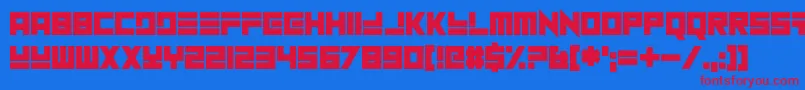フォントNuHome – 赤い文字の青い背景