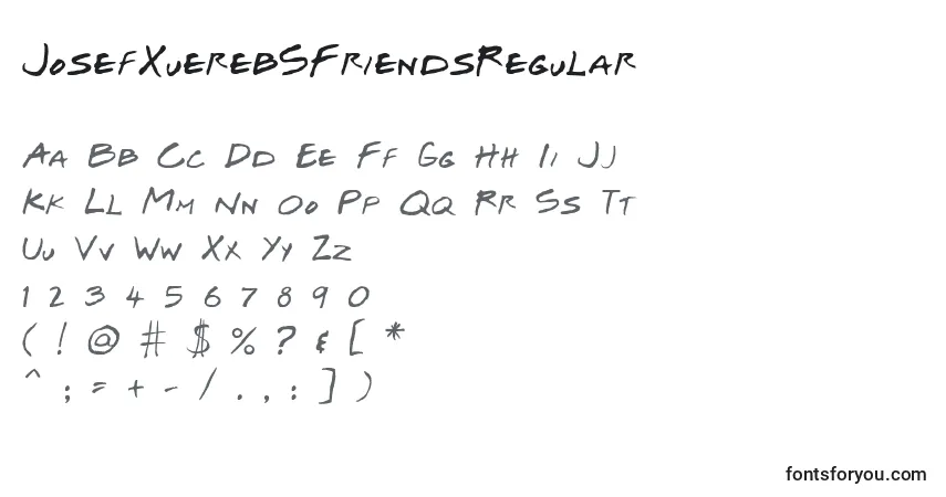 Police JosefXuerebSFriendsRegular - Alphabet, Chiffres, Caractères Spéciaux