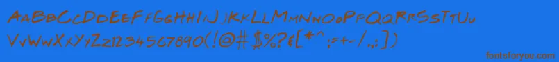 JosefXuerebSFriendsRegular Font – Brown Fonts on Blue Background
