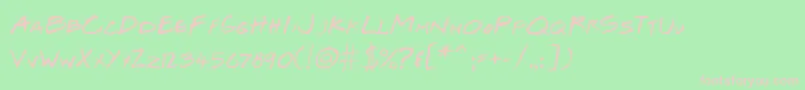 JosefXuerebSFriendsRegular Font – Pink Fonts on Green Background