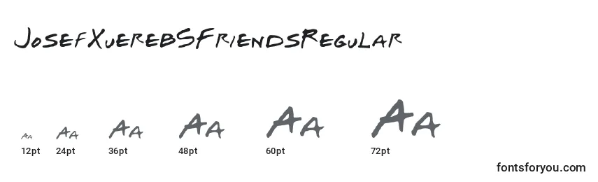 Размеры шрифта JosefXuerebSFriendsRegular