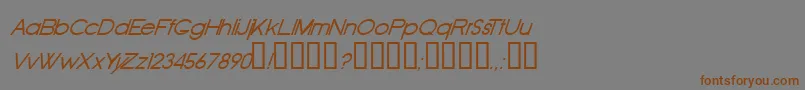 フォントOldri – 茶色の文字が灰色の背景にあります。