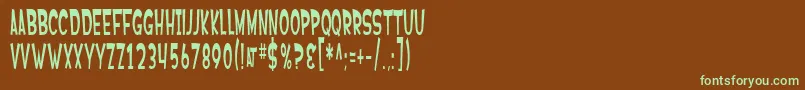 SfFerretopia-fontti – vihreät fontit ruskealla taustalla