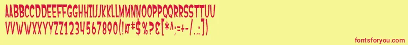 フォントSfFerretopia – 赤い文字の黄色い背景
