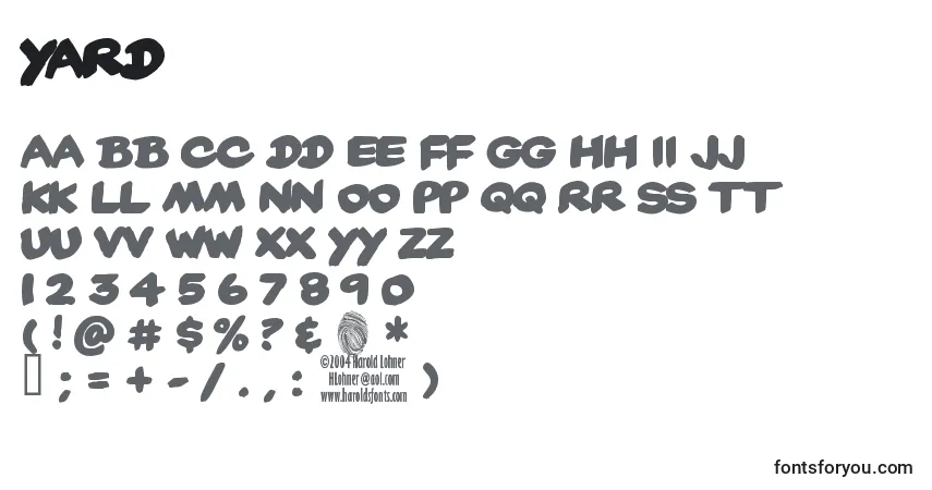 Schriftart Yard – Alphabet, Zahlen, spezielle Symbole