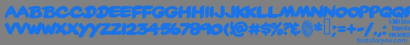 Yard Font – Blue Fonts on Gray Background