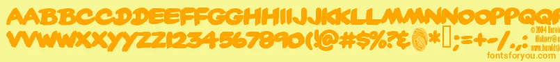 Yard Font – Orange Fonts on Yellow Background