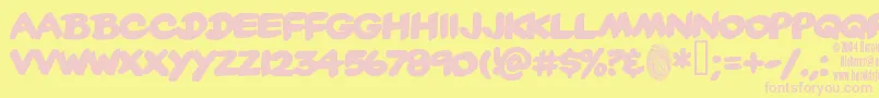 Yard Font – Pink Fonts on Yellow Background