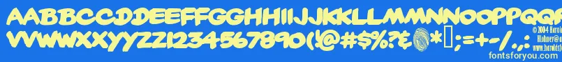 Yard Font – Yellow Fonts on Blue Background