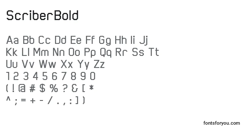 ScriberBoldフォント–アルファベット、数字、特殊文字