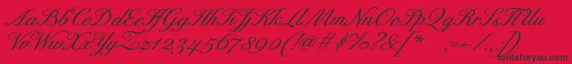 Fonte ExcelsorscriptBolditalic – fontes pretas em um fundo vermelho
