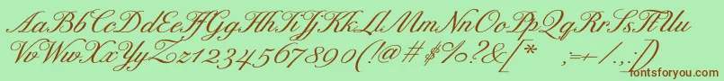 Шрифт ExcelsorscriptBolditalic – коричневые шрифты на зелёном фоне