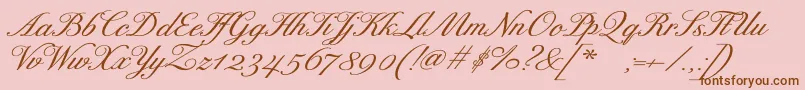 Fonte ExcelsorscriptBolditalic – fontes marrons em um fundo rosa