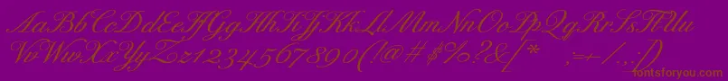 ExcelsorscriptBolditalic-Schriftart – Braune Schriften auf violettem Hintergrund