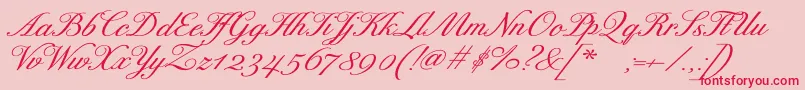 ExcelsorscriptBolditalic Font – Red Fonts on Pink Background
