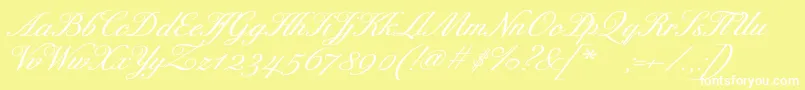 ExcelsorscriptBolditalic Font – White Fonts on Yellow Background