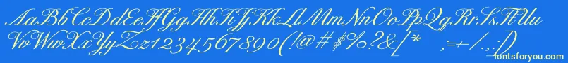 フォントExcelsorscriptBolditalic – 黄色の文字、青い背景