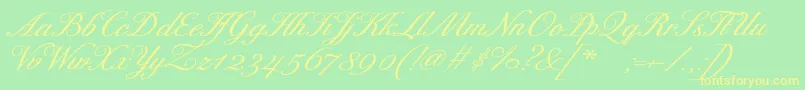 ExcelsorscriptBolditalic Font – Yellow Fonts on Green Background