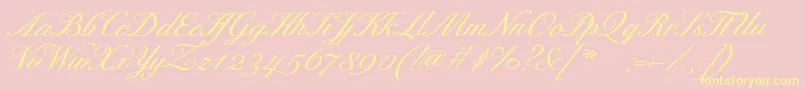 Шрифт ExcelsorscriptBolditalic – жёлтые шрифты на розовом фоне