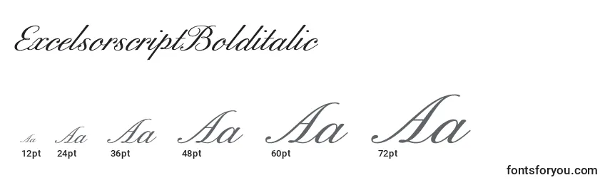 ExcelsorscriptBolditalic Font Sizes