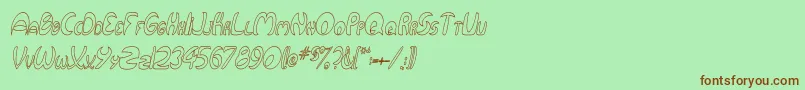 fuente QurveHollowThinItalic – Fuentes Marrones Sobre Fondo Verde