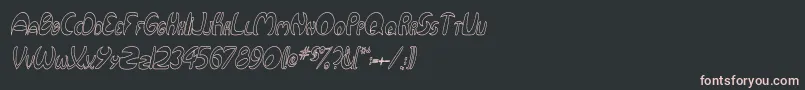 fuente QurveHollowThinItalic – Fuentes Rosadas Sobre Fondo Negro