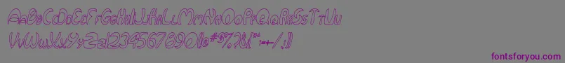 QurveHollowThinItalic Font – Purple Fonts on Gray Background