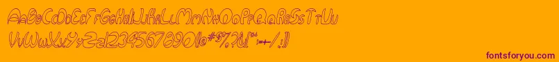 QurveHollowThinItalic Font – Purple Fonts on Orange Background