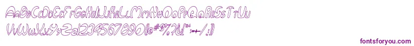 QurveHollowThinItalic Font – Purple Fonts on White Background