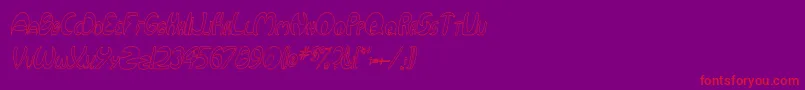 QurveHollowThinItalic Font – Red Fonts on Purple Background