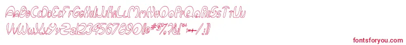QurveHollowThinItalic Font – Red Fonts on White Background