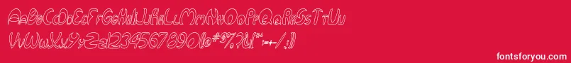QurveHollowThinItalic Font – White Fonts on Red Background