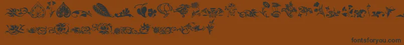 Wwfloralcorner Font – Black Fonts on Brown Background