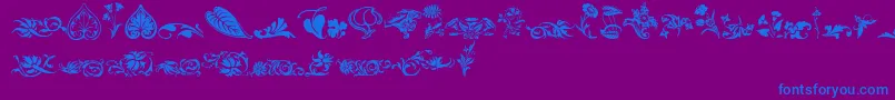 Wwfloralcorner Font – Blue Fonts on Purple Background