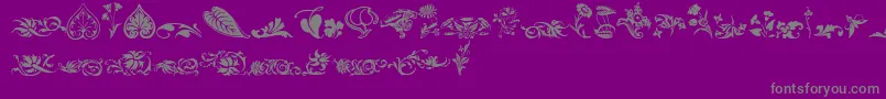 Więcej informacji o czcionce Wwfloralcorner Czcionka Wwfloralcorner – szare czcionki na fioletowym tle