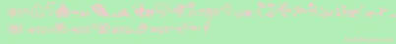 フォントWwfloralcorner – 緑の背景にピンクのフォント