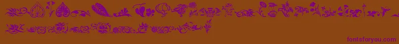 Wwfloralcorner Font – Purple Fonts on Brown Background