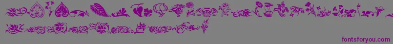 Wwfloralcorner-Schriftart – Violette Schriften auf grauem Hintergrund