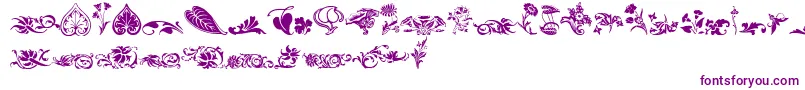Wwfloralcorner-Schriftart – Violette Schriften auf weißem Hintergrund