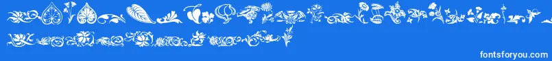Шрифт Wwfloralcorner – белые шрифты на синем фоне