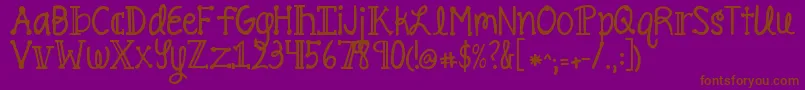 Pineappledelight Font – Brown Fonts on Purple Background