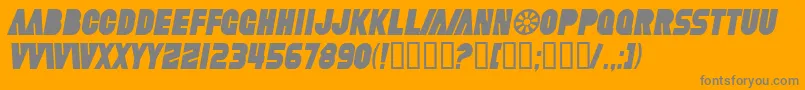 Police SfFortuneWheelCondensedItalic – polices grises sur fond orange